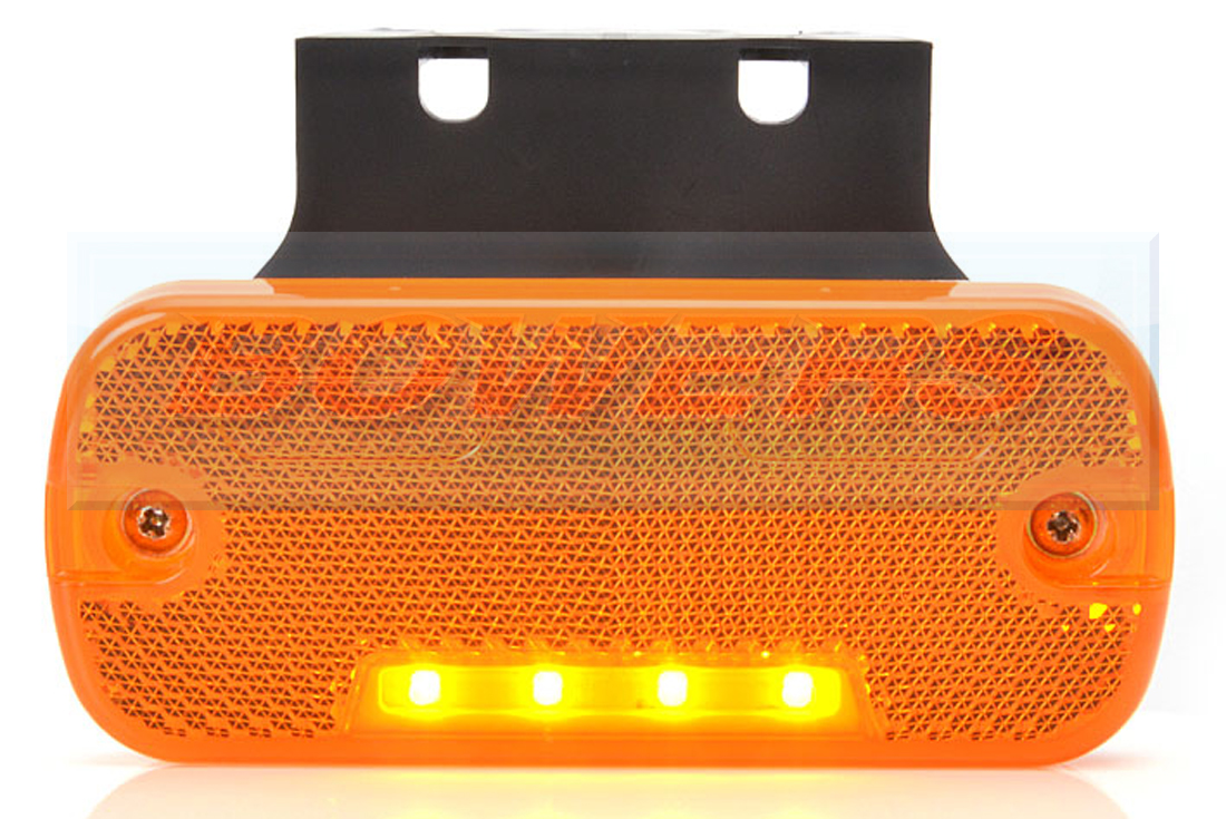 WAS W128 12v/24v Amber Side LED Marker Light Lamp With Reflector H Bowers